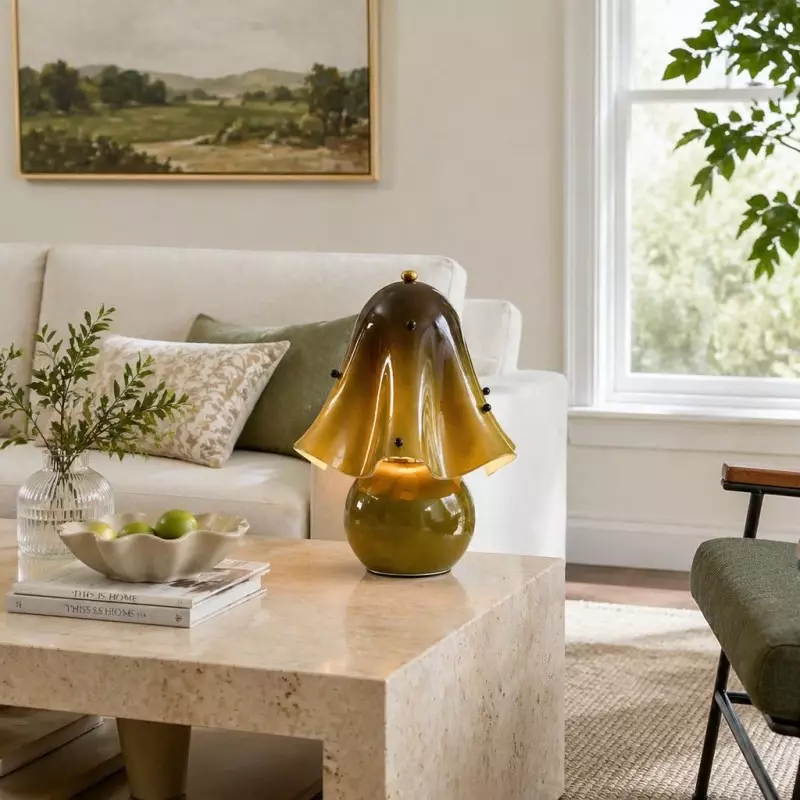 Catalina Modern Wavy Glass Petal Table Lamp