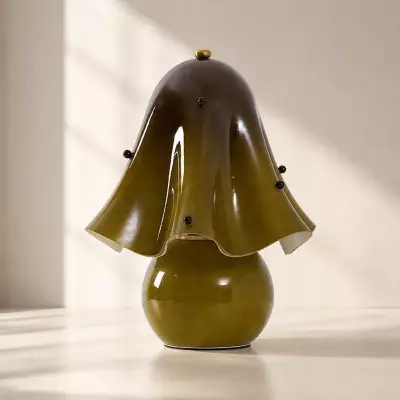 Catalina Modern Wavy Glass Petal Table Lamp