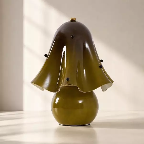 Catalina Modern Wavy Glass Petal Table Lamp