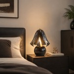 Catalina Modern Wavy Glass Petal Fazzo Table Lamp