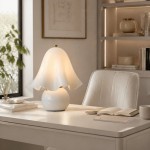 Catalina Modern Wavy Glass Petal Fazzo Table Lamp
