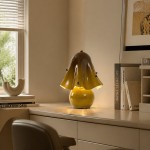 Catalina Modern Wavy Glass Petal Table Lamp