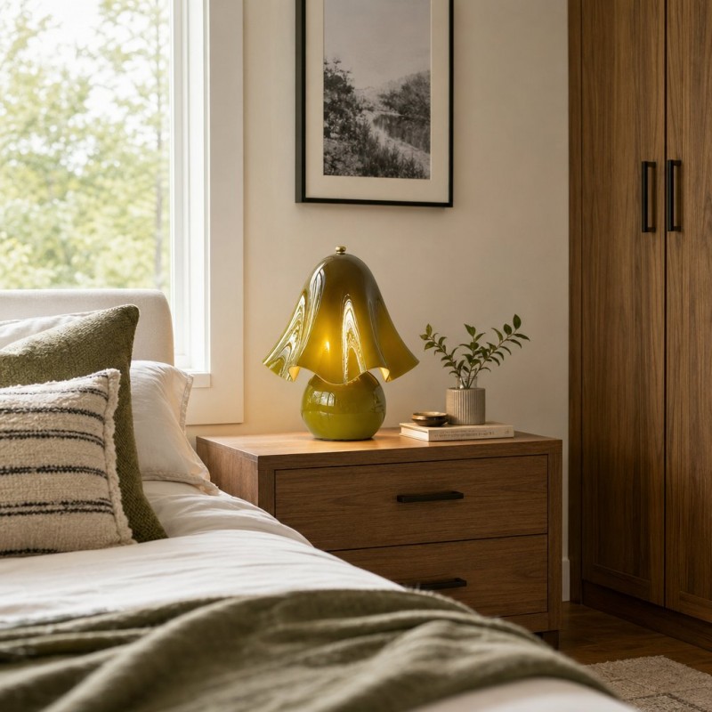 Catalina Modern Wavy Glass Petal Table Lamp