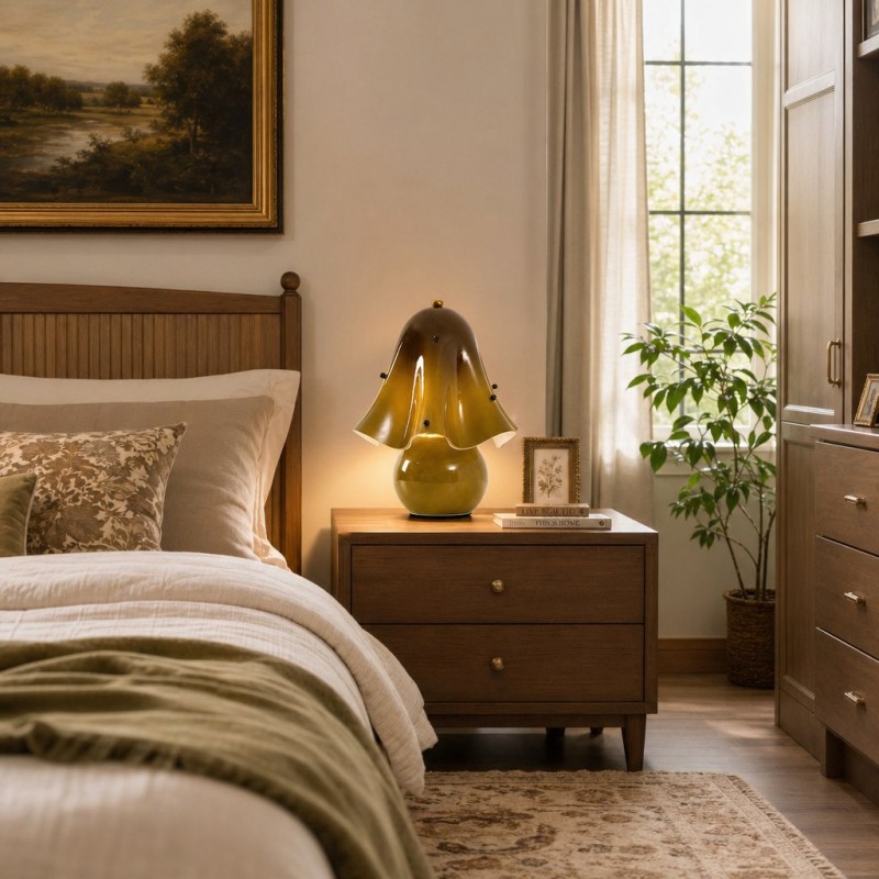 Catalina Modern Wavy Glass Petal Table Lamp