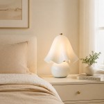 Catalina Modern Wavy Glass Petal Fazzo Table Lamp