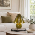 Catalina Modern Wavy Glass Petal Table Lamp