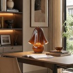 Catalina Modern Wavy Glass Petal Fazzo Table Lamp