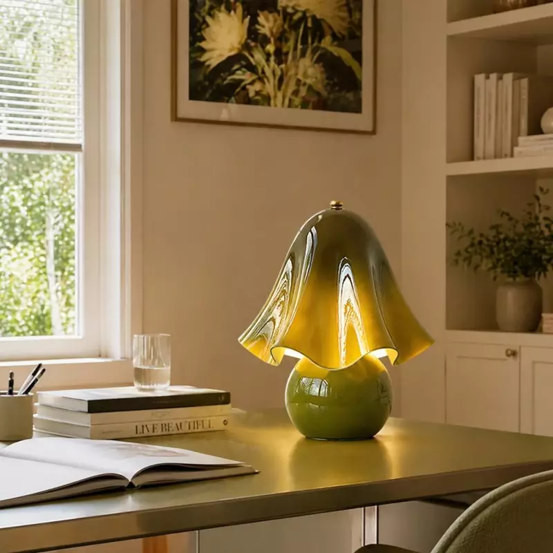 Catalina Modern Wavy Glass Petal Table Lamp