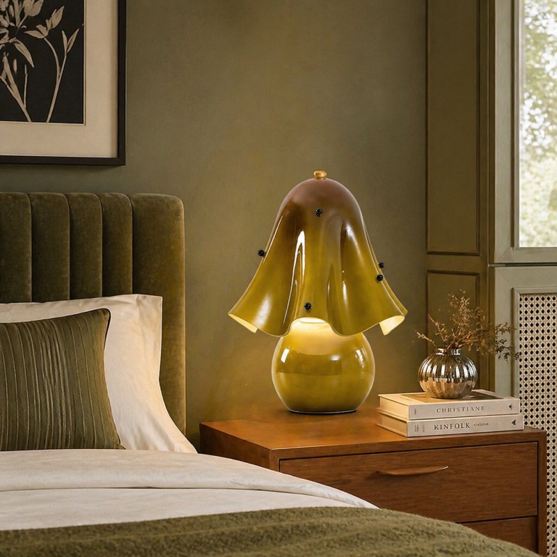 Catalina Modern Wavy Glass Petal Table Lamp