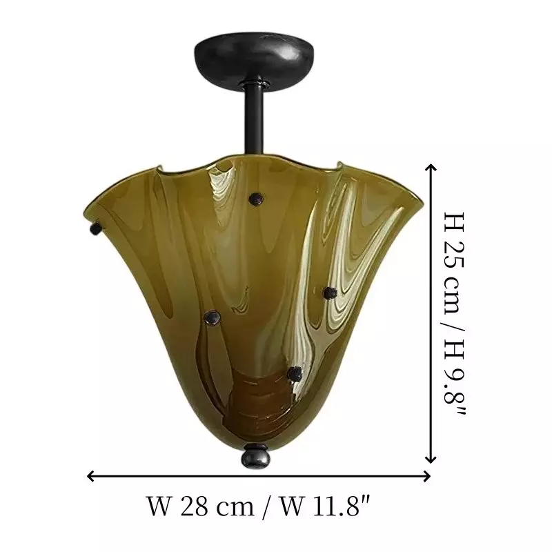 Catalina Contemporary Colored Glass Petal Ceiling Light