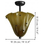 Catalina Contemporary Colored Glass Petal Ceiling Light