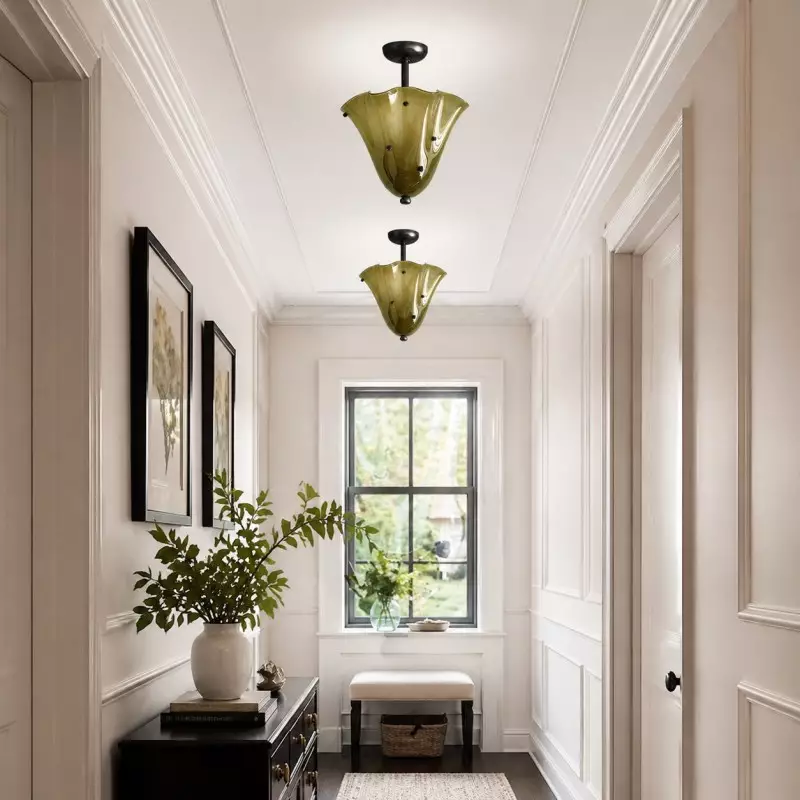 Catalina Contemporary Colored Glass Petal Ceiling Light