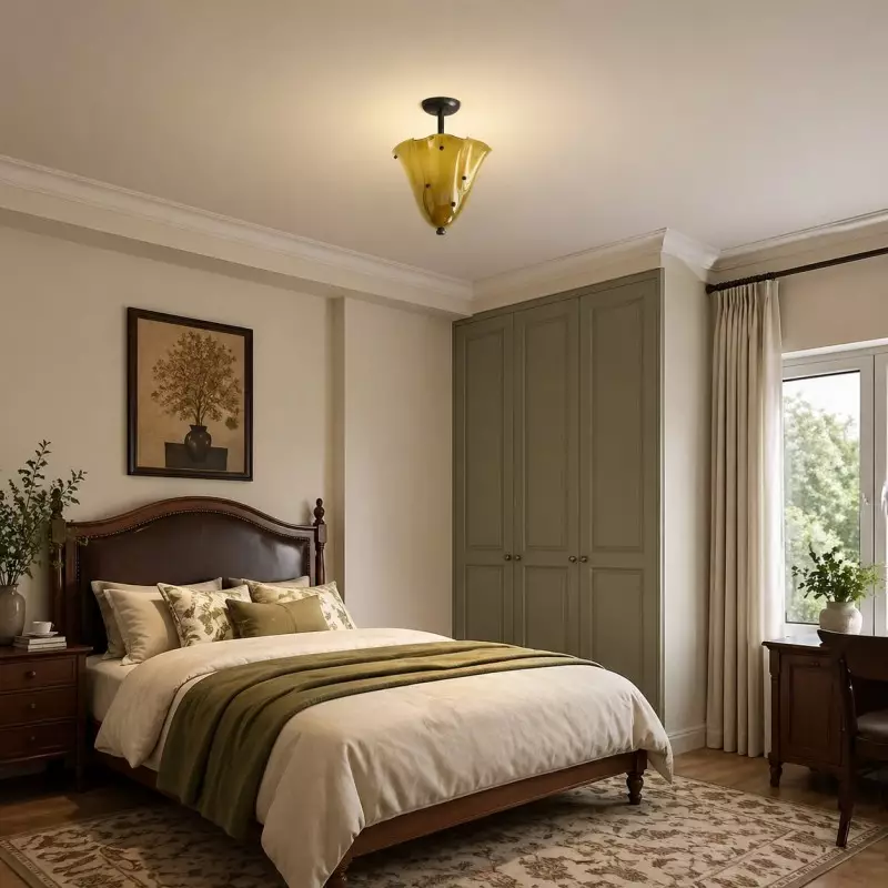 Catalina Contemporary Colored Glass Petal Ceiling Light