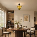 Catalina Contemporary Colored Glass Petal Ceiling Light