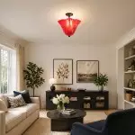 Catalina Contemporary Colored Glass Petal Ceiling Light