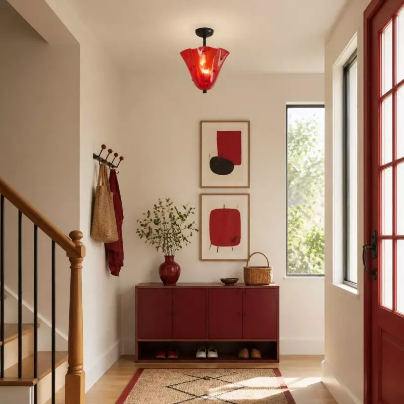 Catalina Contemporary Colored Glass Petal Ceiling Light