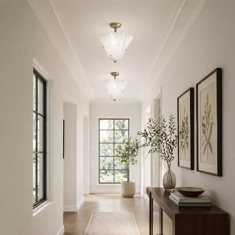 Catalina Contemporary Colored Glass Petal Ceiling Light