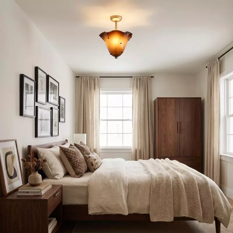 Catalina Contemporary Colored Glass Petal Ceiling Light