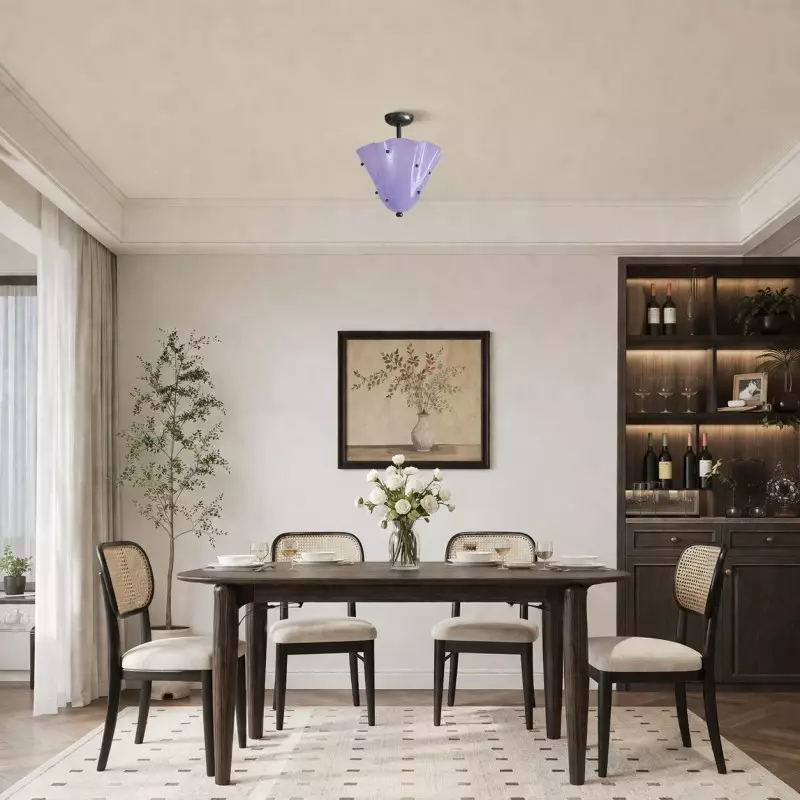 Catalina Contemporary Colored Glass Petal Ceiling Light