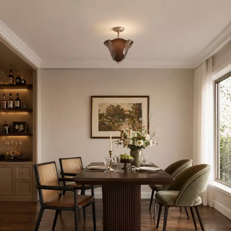 Catalina Contemporary Colored Glass Petal Ceiling Light