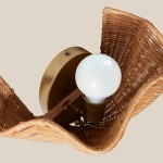 Finley Bohemian Woven Rattan Wall Sconce