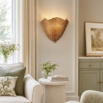 Finley Bohemian Woven Rattan Wall Sconce