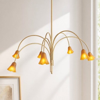 Fletcher Modern Colorful Floral Glass Fazzo Chandelier