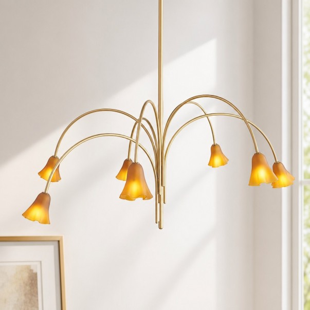 Fletcher Modern Colorful Floral Glass Fazzo Chandelier