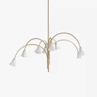 Fletcher Modern Colorful Floral Glass Chandelier