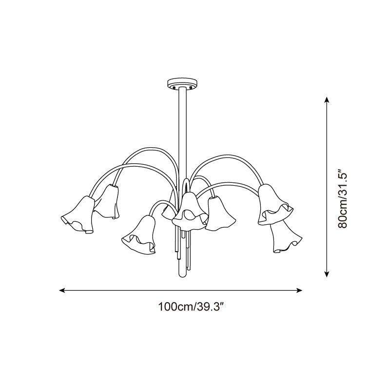 Fletcher Modern Colorful Floral Glass Chandelier