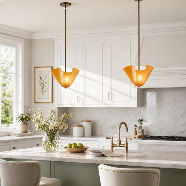 Franklin Modern Shell Glass Fazzo Pendant Light