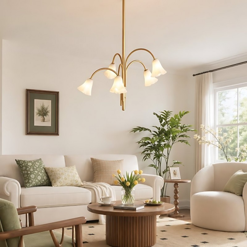 Fletcher Modern Colorful Floral Glass Chandelier