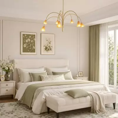 Fletcher Modern Colorful Floral Glass Chandelier