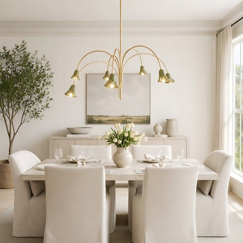 Fletcher Modern Colorful Floral Glass Chandelier