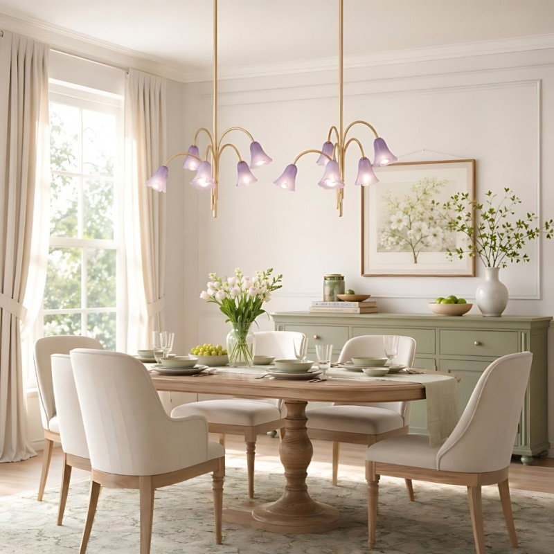 Fletcher Modern Colorful Floral Glass Chandelier