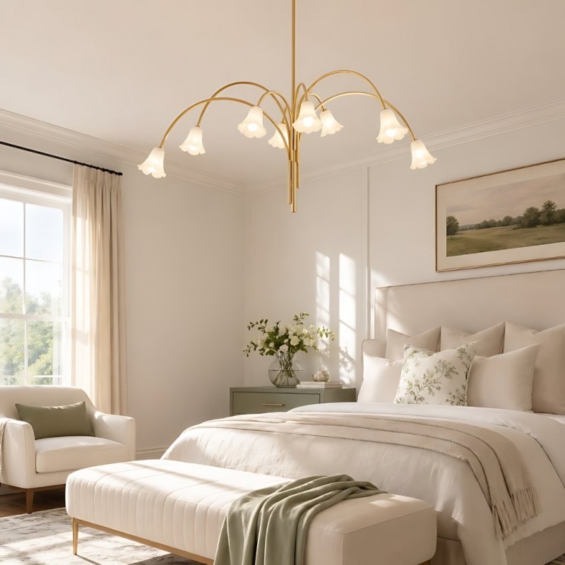 Fletcher Modern Colorful Floral Glass Chandelier