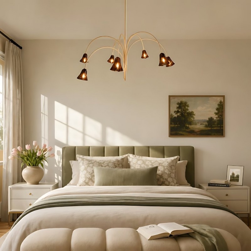 Fletcher Modern Colorful Floral Glass Chandelier