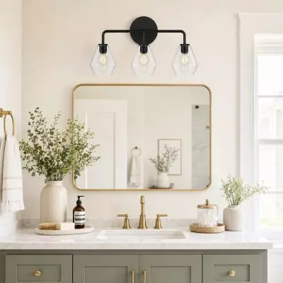 Astraelle Minimalist Glass 3 Heads Vanity Light