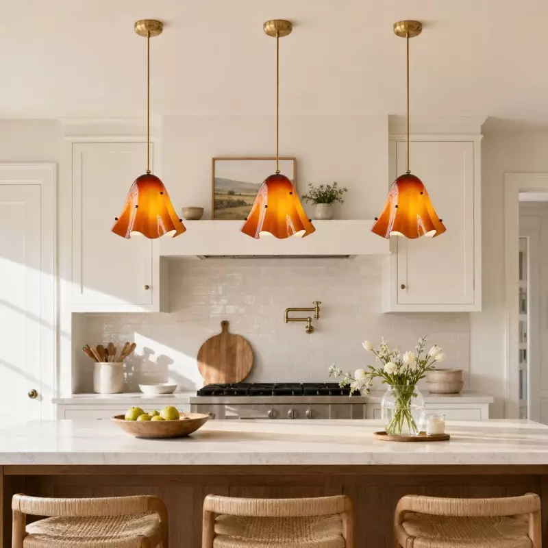 Hadrian Vintage Glass Flower Pendant