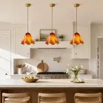 Hadrian Vintage Glass Flower Pendant