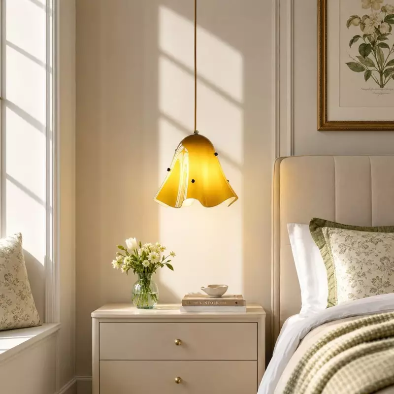 Hadrian Vintage Glass Flower Pendant