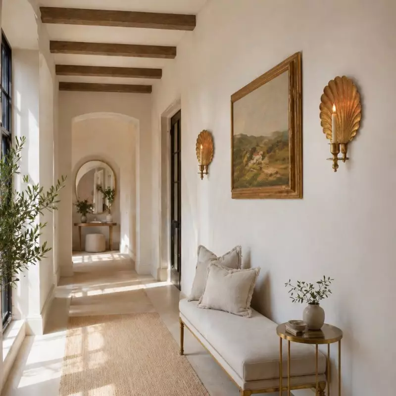 Irvin Antique Brass Shell  Candle Wall Sconce