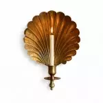 Irvin Antique Brass Shell  Candle Wall Sconce