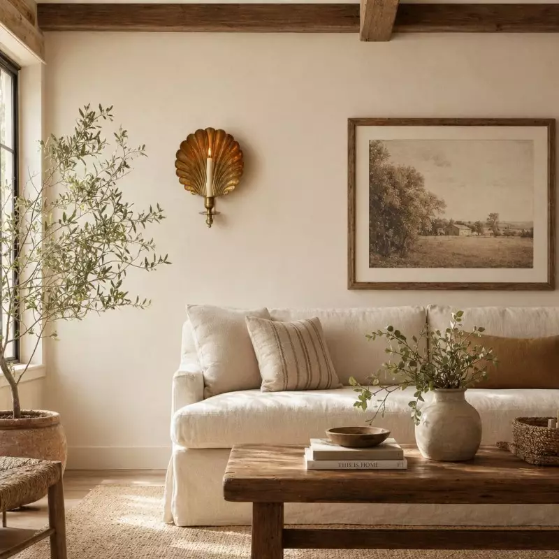 Irvin Antique Brass Shell  Candle Wall Sconce