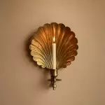Irvin Antique Brass Shell  Candle Wall Sconce