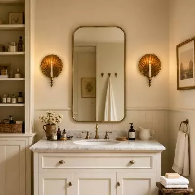 Irvin Antique Brass Shell  Candle Wall Sconce