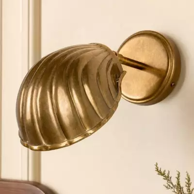Jericho Antique Brass Adjustable Shell Wall Sconce