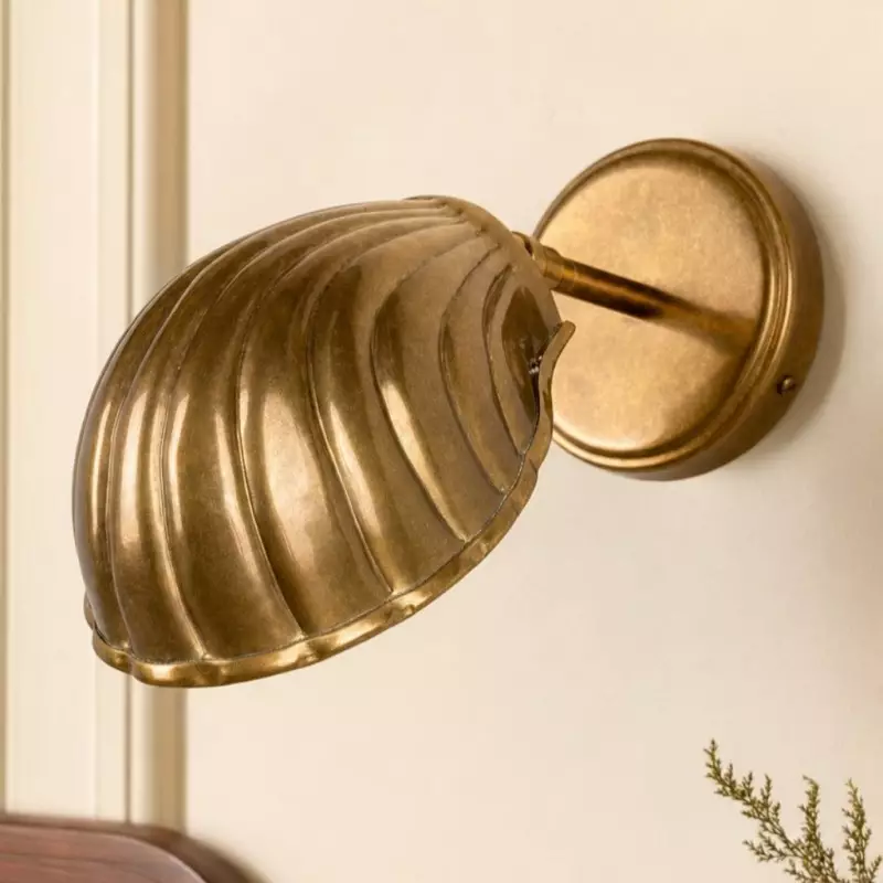 Jericho Antique Brass Adjustable Shell Wall Sconce