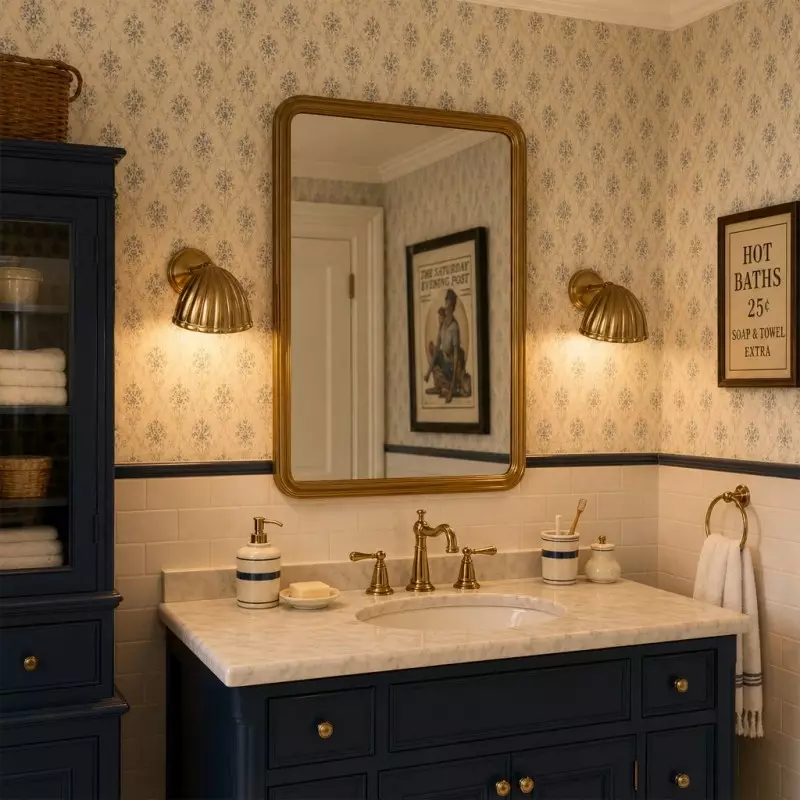 Jericho Antique Brass Adjustable Shell Wall Sconce