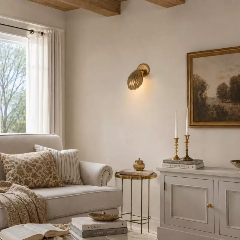 Jericho Antique Brass Adjustable Shell Wall Sconce